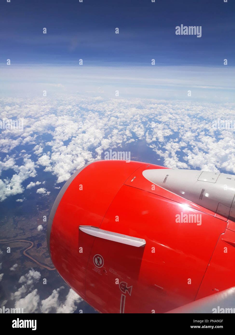 Nahaufnahme eines Jet Engine turbine Düsentriebwerk eines Flugzeugs Stockfoto