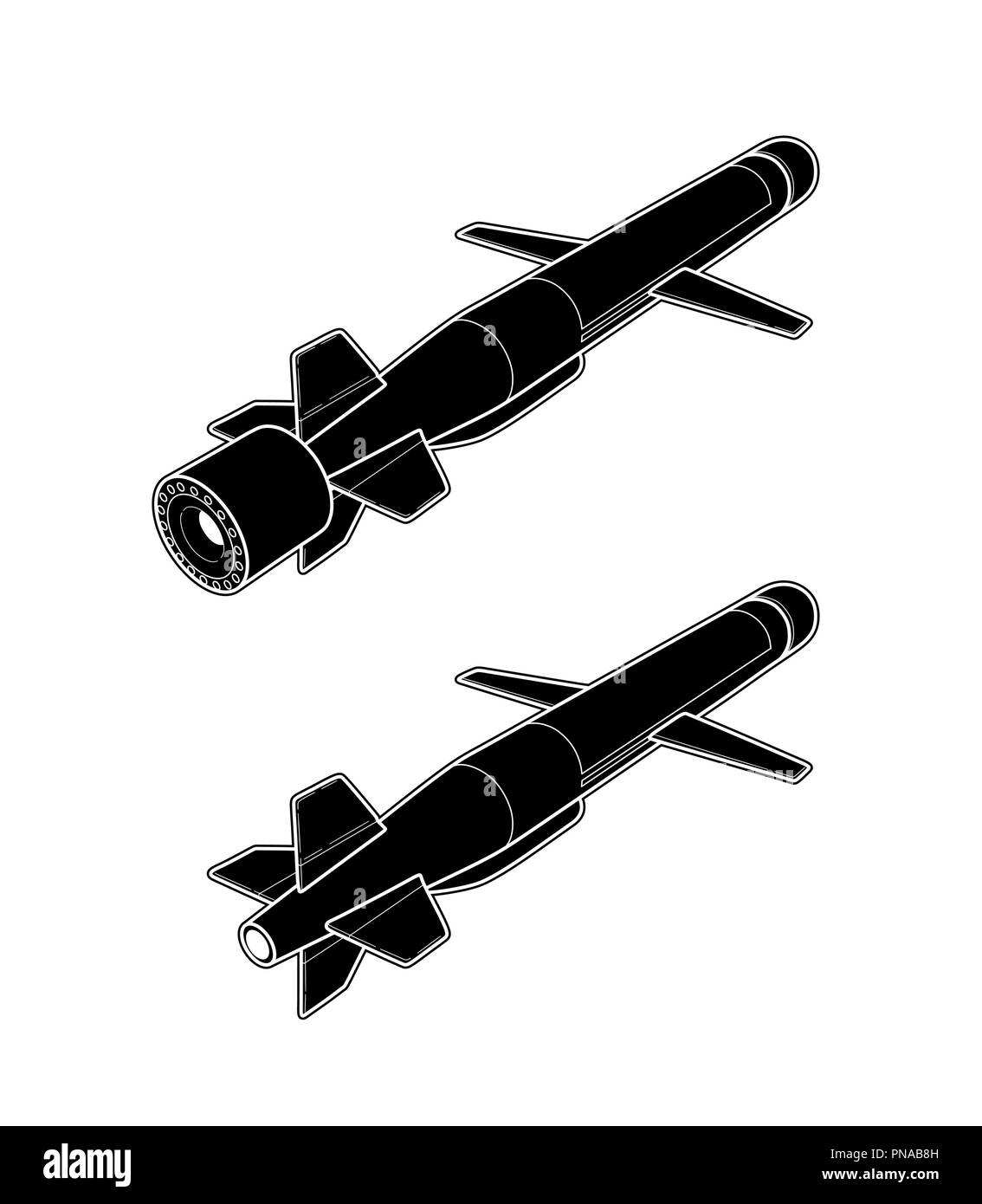 Vektor tech zeichnen Abbildung: Cruise missile Stock Vektor