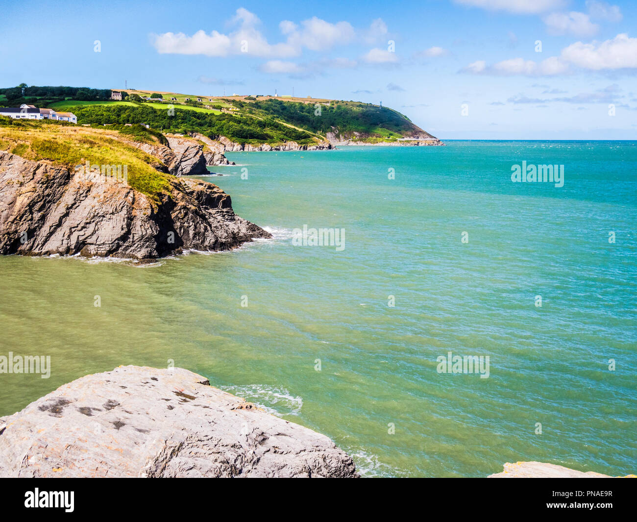 Die Bucht bei aberporth an der walisischen Küste in Ceredigion. Stockfoto