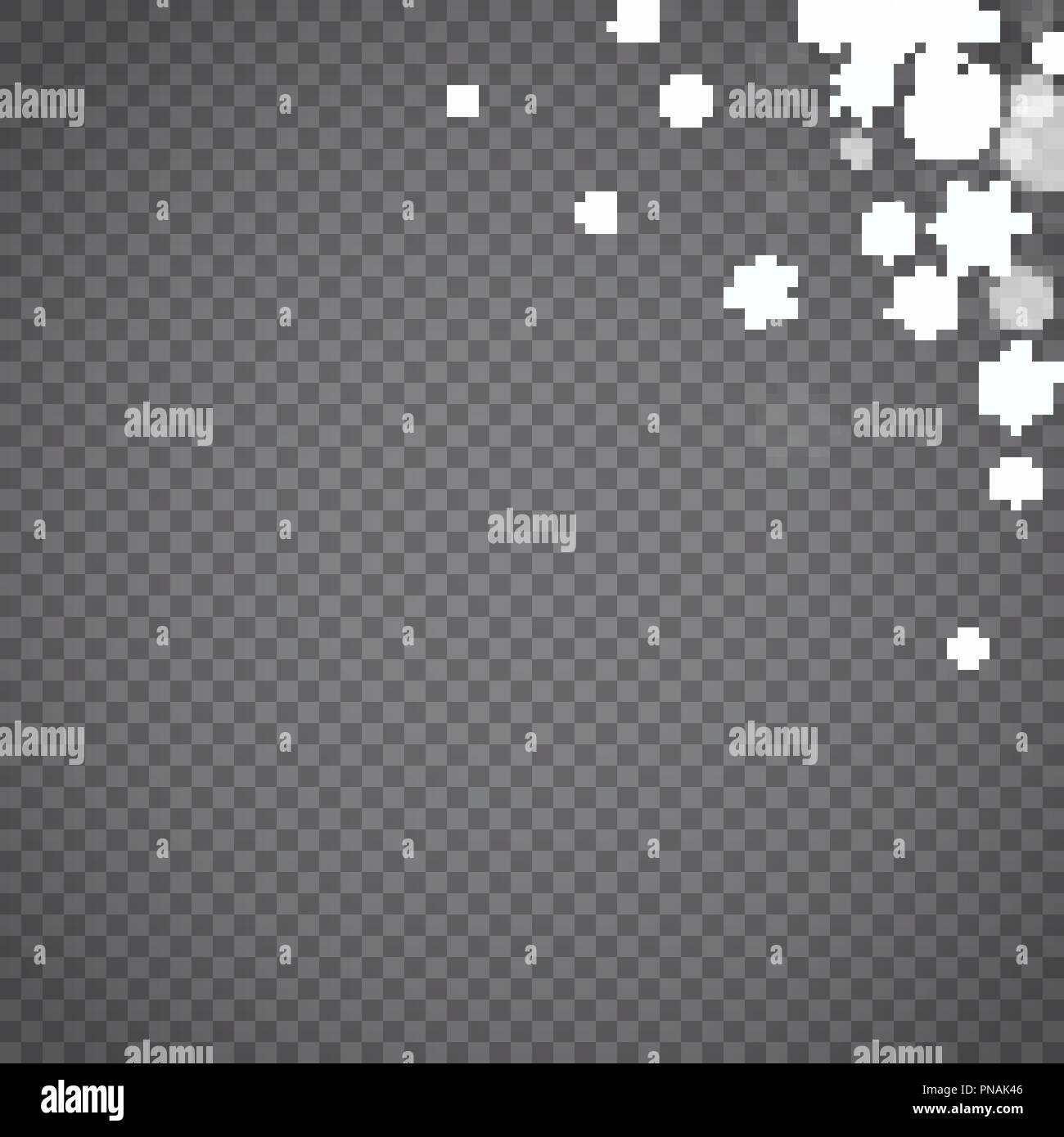 Vereinzelte Schneeflocken auf Transparent Stock Vektor