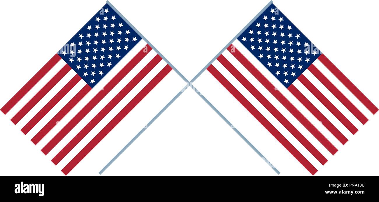 Zwei US Flag Stock Vektor