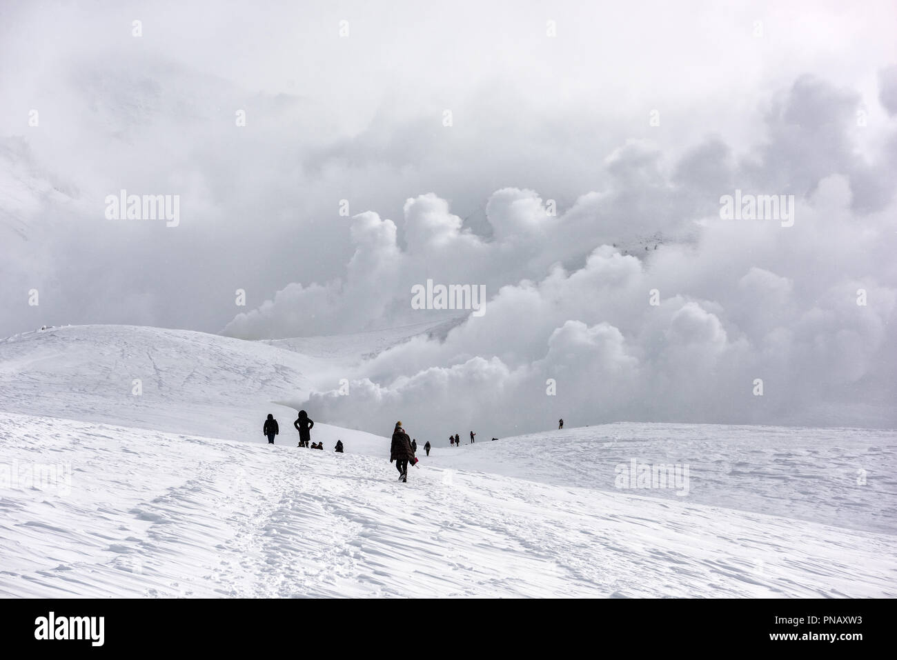 Mt. Asahi, Hokkaido, Japan vulkanischen Gipfel Daisetsuzan Nationalpark während der Wintersaison. Stockfoto