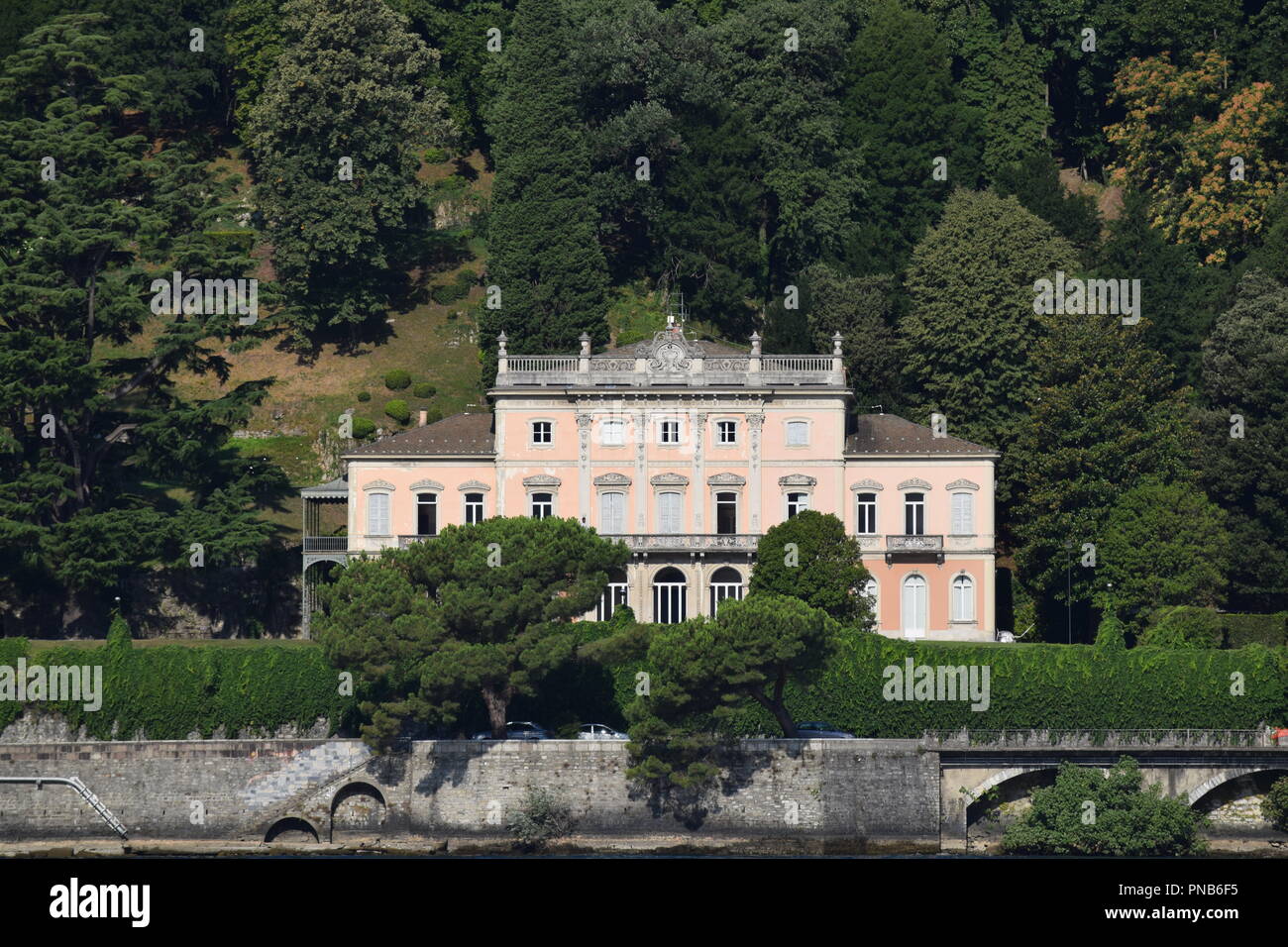 Villa am See, Comer See, Italien Stockfoto