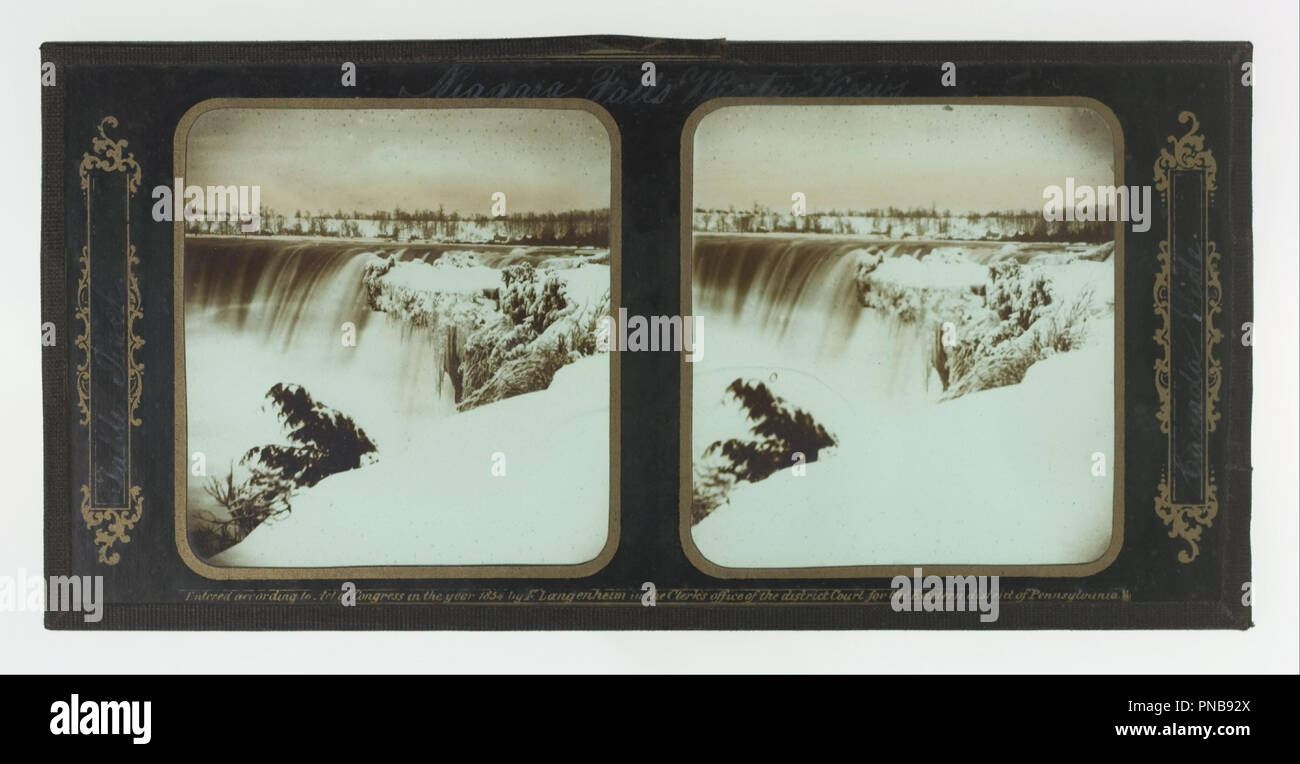 Niagara Falls Winter Ansichten, Table Rock, Kanada Seite. Datum/Zeitraum: 1850-54. Foto. Glas stereoview. Autor: Frederic und William Langenheim. Stockfoto