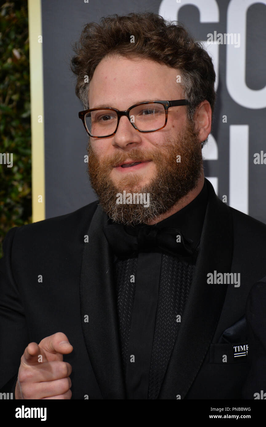 Seth Rogen beim 75. jährlichen Golden Globe Awards im Beverly Hilton Hotel, Beverly Hills, USA, 07. Januar 2018 Stockfoto