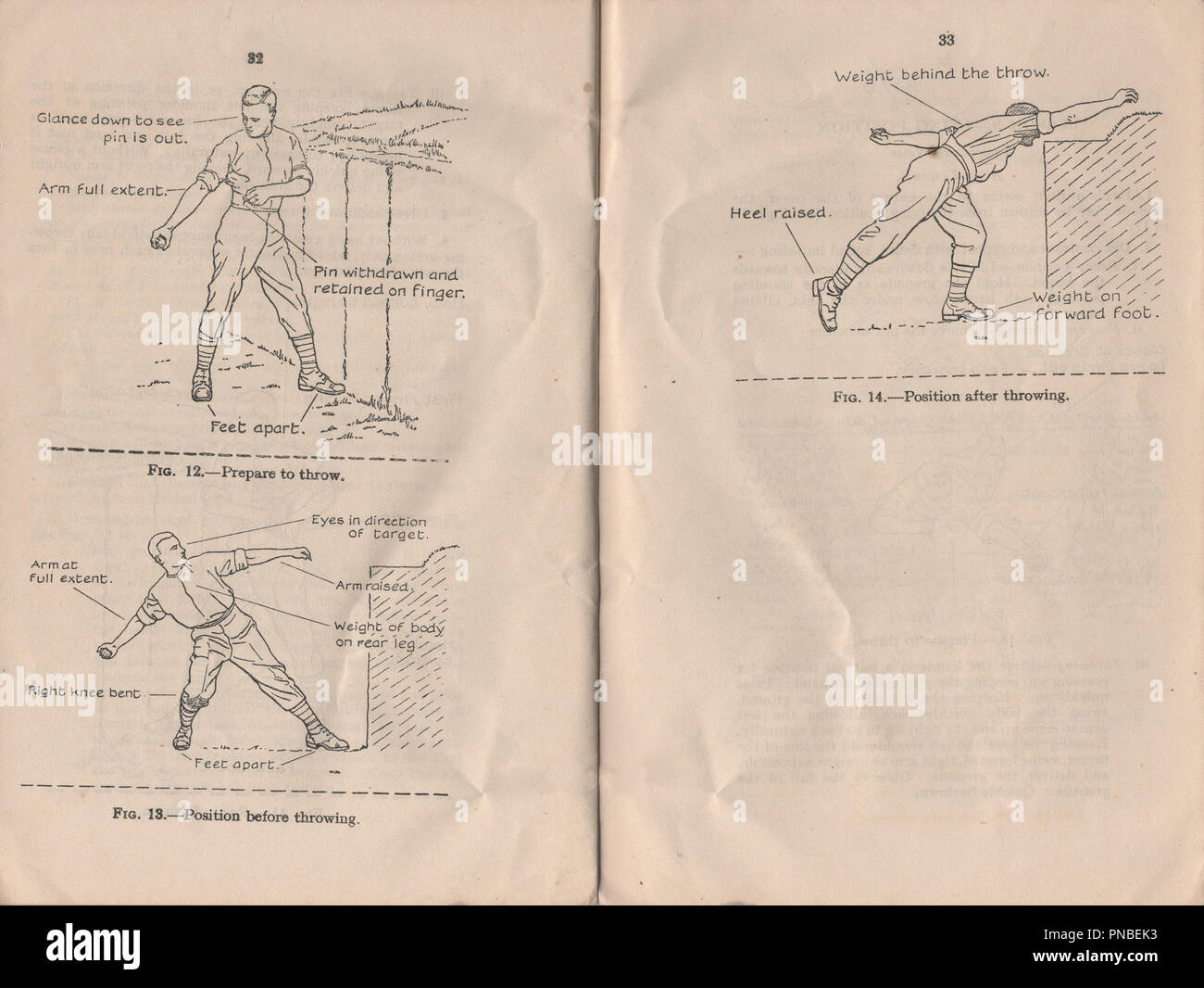 Kleinwaffen Training Handbuch Band 1 Broschüre Nr. 13 Granate oder Mühlen Bombe 1937 veröffentlichten Anweisung zur britischen Militärs auf, wie man die Handgranate bei der Vorkriegszeit und Weltkrieg zwei verwenden. Stockfoto