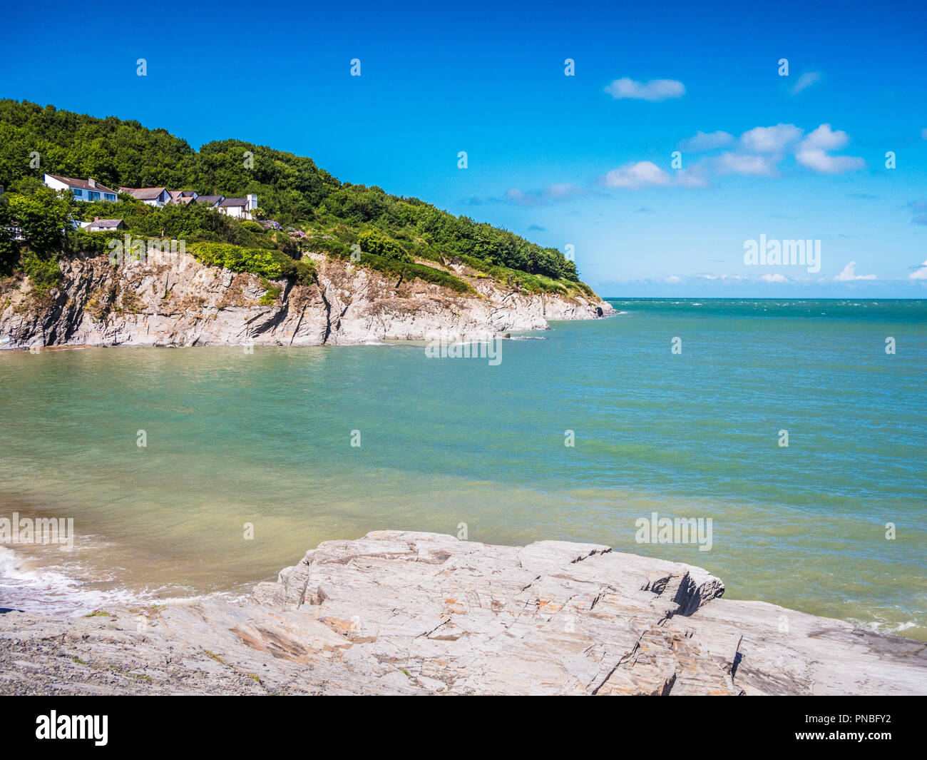 Die Bucht bei aberporth an der walisischen Küste in Ceredigion. Stockfoto