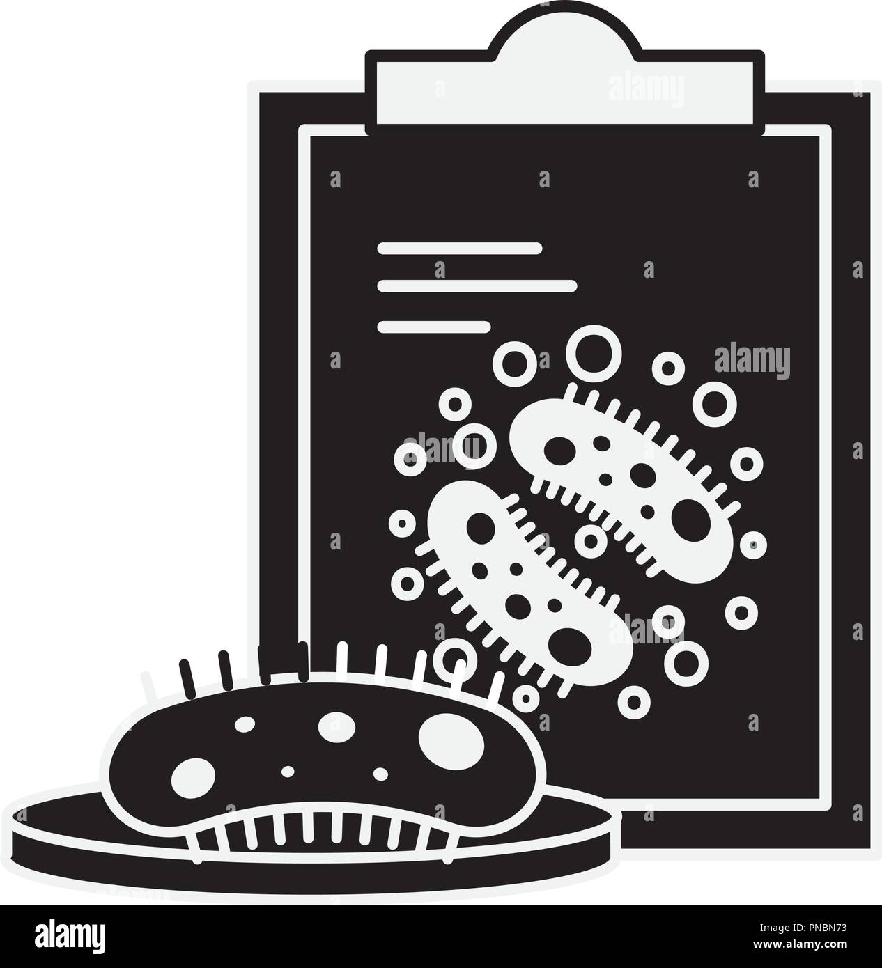 Medizinische Virologie Biologie bacteries Zwischenablage Stock Vektor