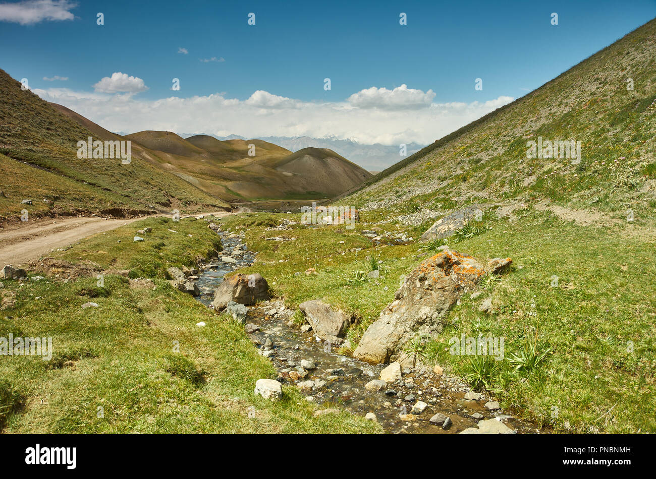 Alay Tal von Sicherheit und Gesundheitsschutz bei der Region, Kirgisistan, Pamir in Kirgisistan Stockfoto