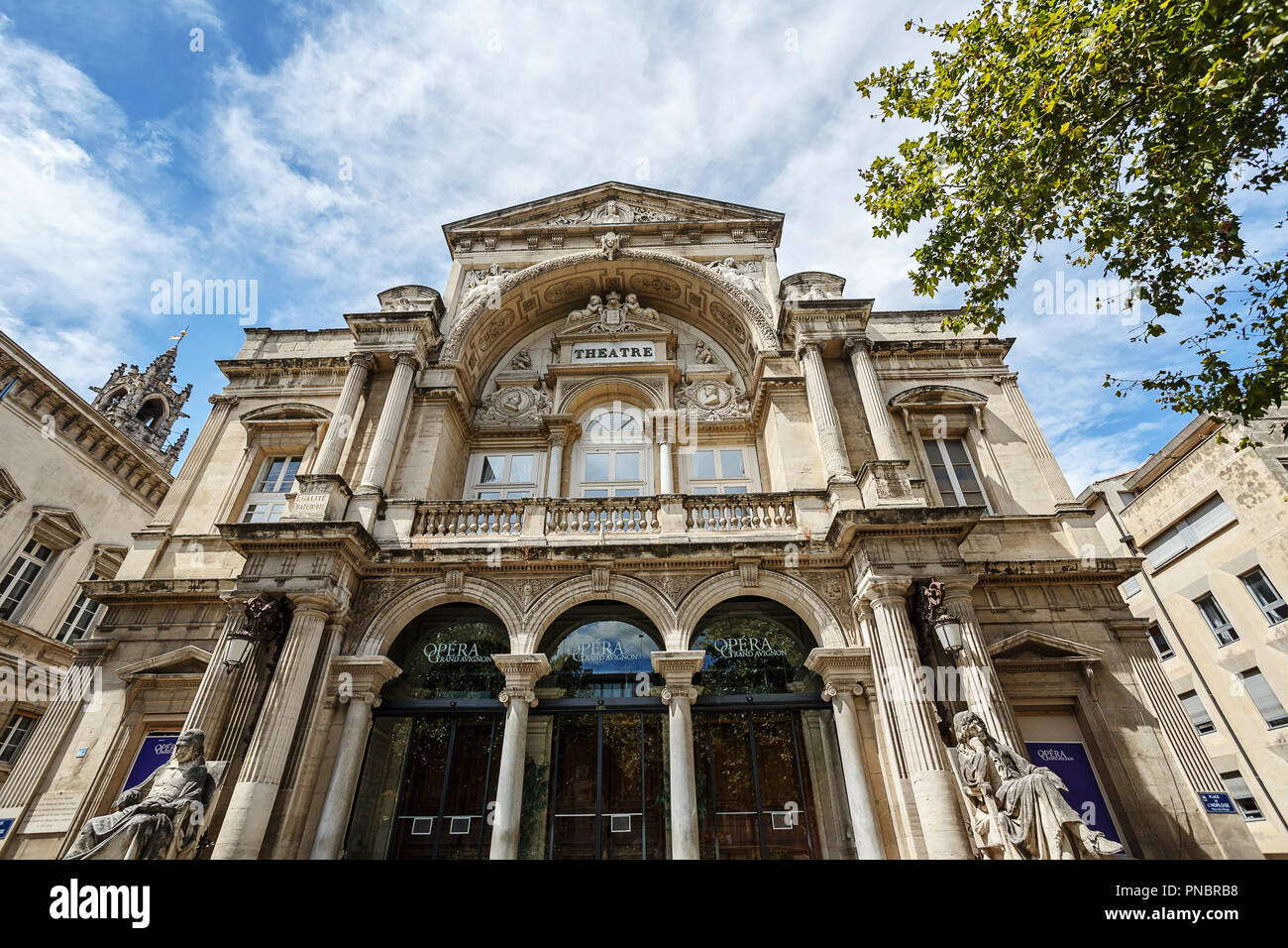 AVIGNON, Frankreich - 11 AUGUST 2017: Grand Opera House, Avignon, Provence, Frankreich Stockfoto