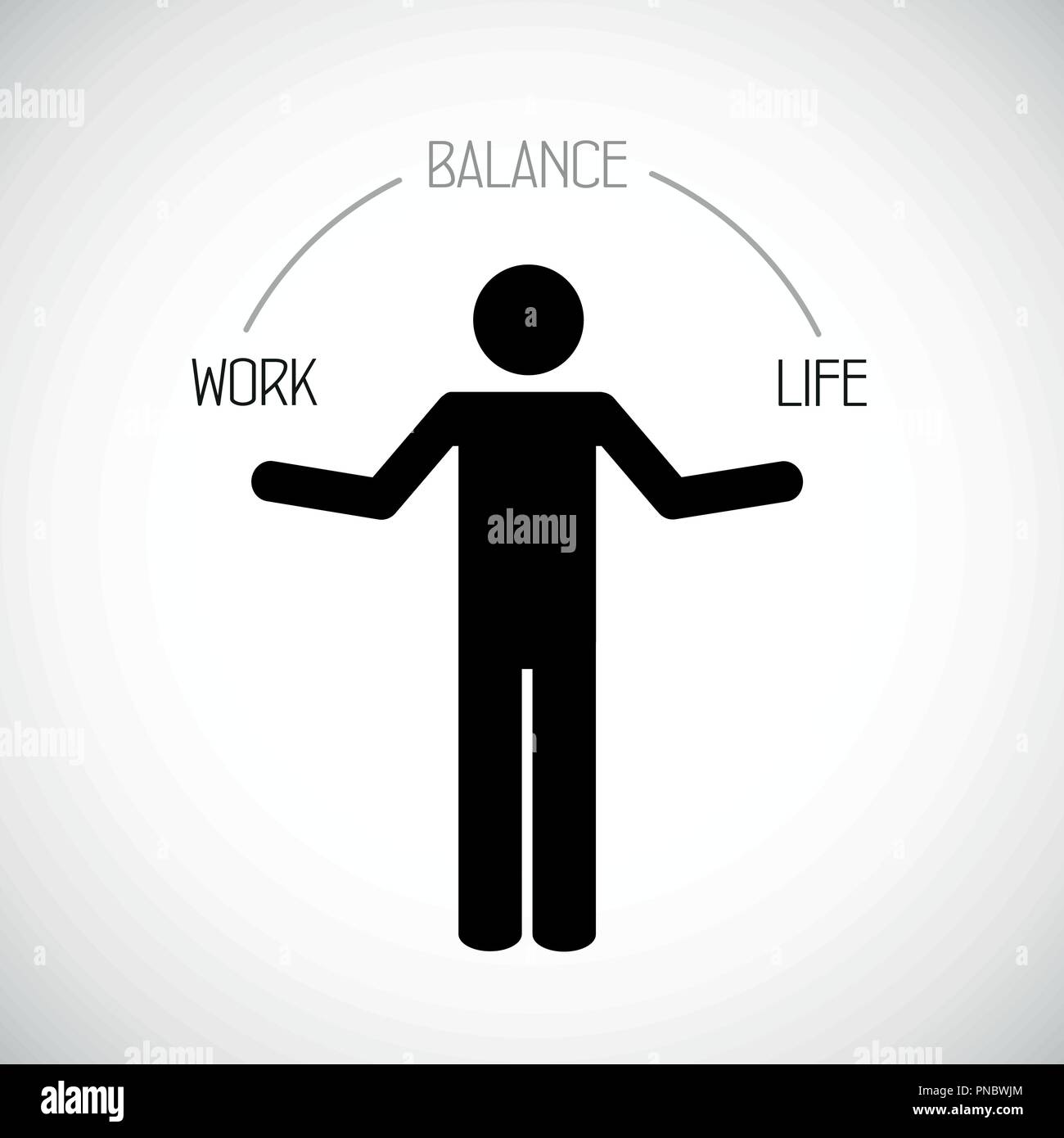 Work life Balance Konzept Piktogramm Vektor-illustration EPS 10. Stock Vektor