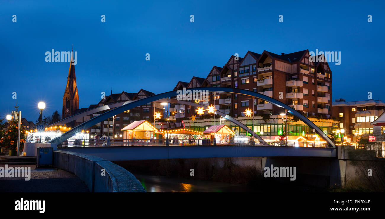 Weihnachtsmarkt, Lünen, Nordrhein-Westfalen, Deutschland, Europa Stockfoto