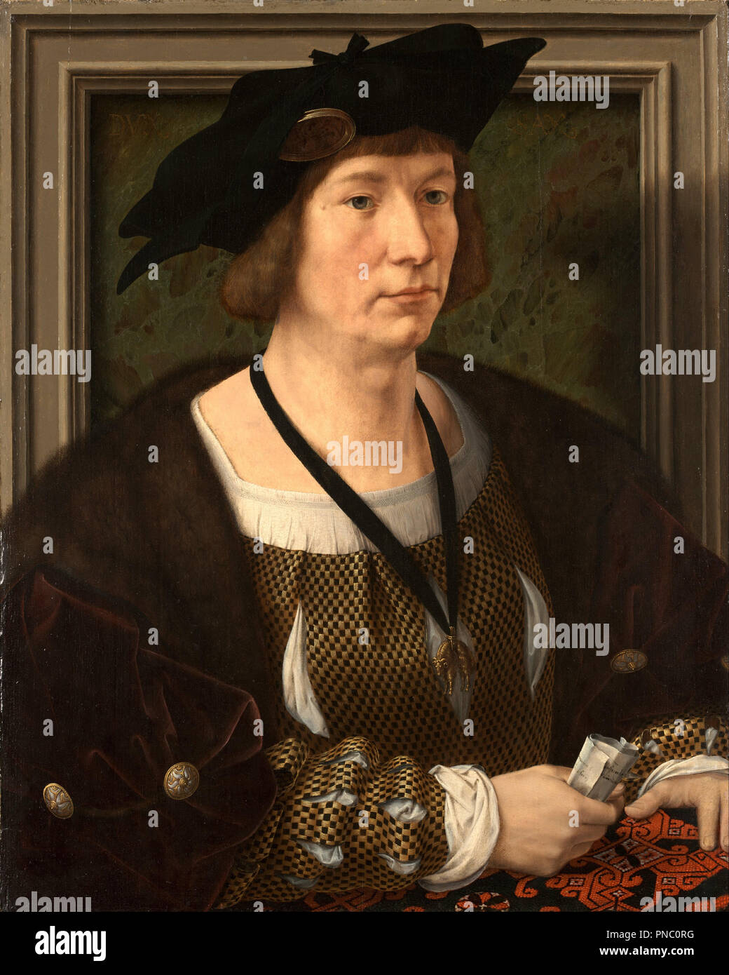 Portrait von Hendrik III., Graf von Nassau-Breda. Datum/Zeit: Ca. 1516-17. Malerei. Öl auf Leinwand. Höhe: 57.20 mm (2,25 in); Breite: 45.80 mm (1,80 in). Autor: Jan Gossart, genannt Mabuse. GOSSAERT, Jan. Stockfoto