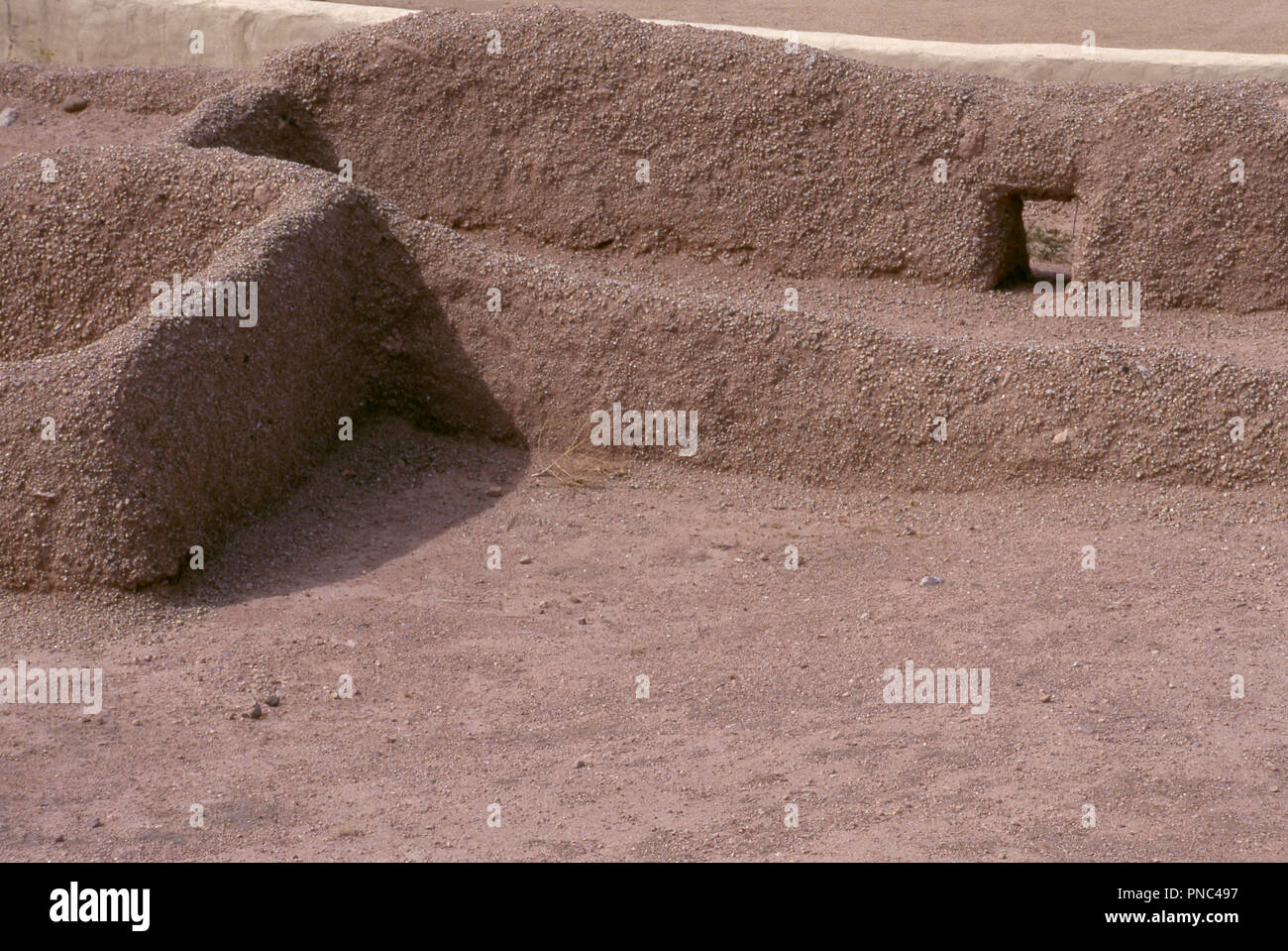 Hohokam Dorfes Ruinen von Pueblo Grande, Arizona. Foto Stockfoto