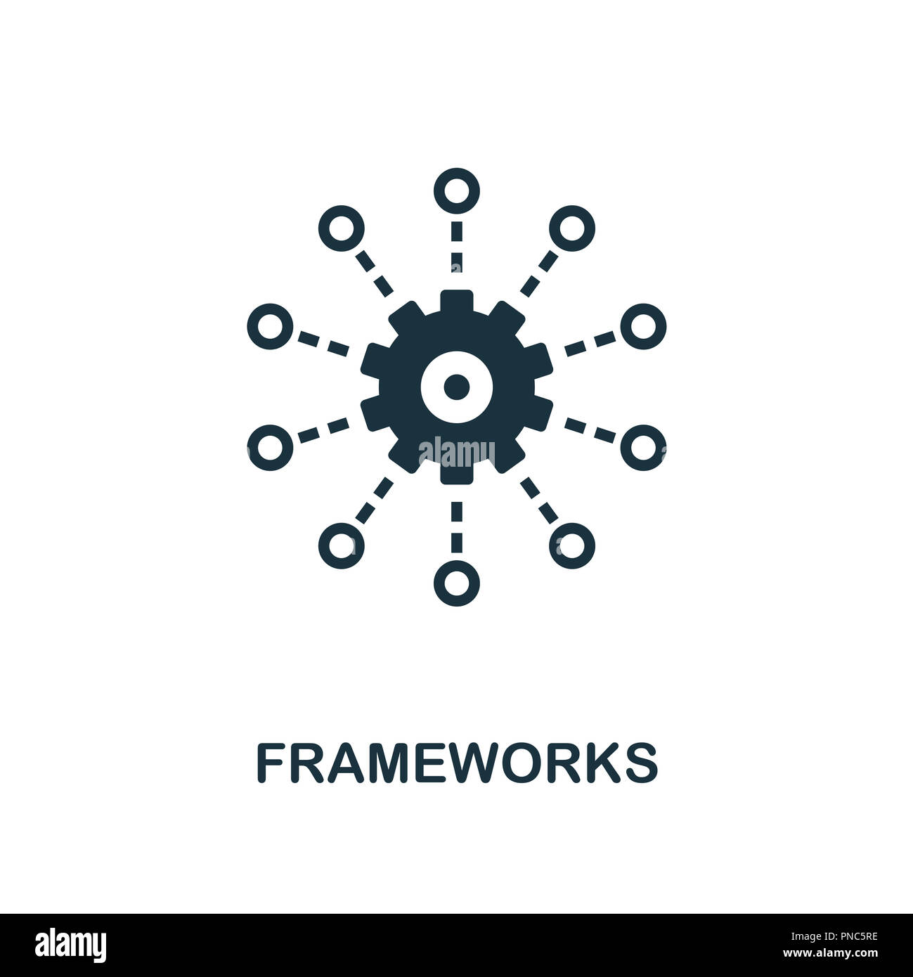 Frameworks Symbol. Schwarzweiß-Design von großen Sammlung von Daten. UI. Pixel Perfect einfache Piktogramm frameworks Symbol. Web Design, Anwendungen, Software, pri Stockfoto