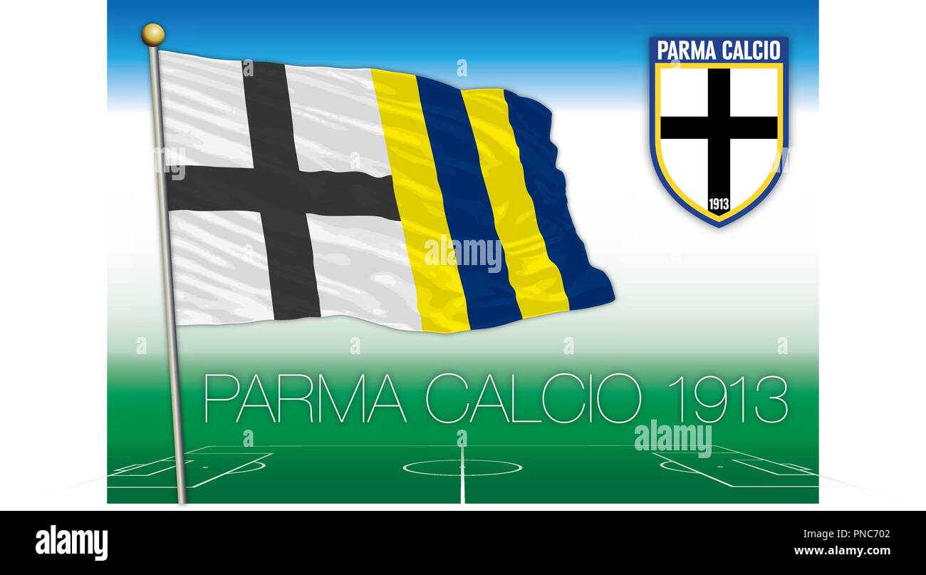 PARMA, Italien, 2018-Serie eine Fußball-Europameisterschaft, 2018 Flagge des Parma Calcio Team 1913 Stock Vektor