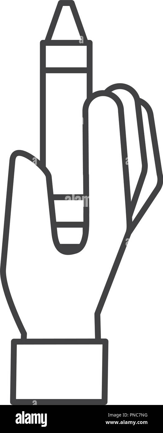 Hand crayon Pen Farbe Stock Vektor