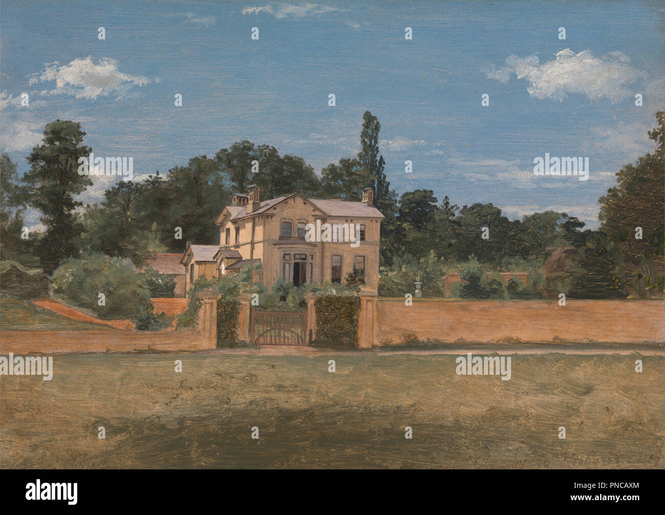 Haus in Woodbridge, Suffolk. Datum/Zeitraum: 1859. Malerei. Öl auf Leinwand. Höhe: 184 mm (7.24 in); Breite: 273 mm (10,74 in). Autor: Thomas Kirchhof. Stockfoto