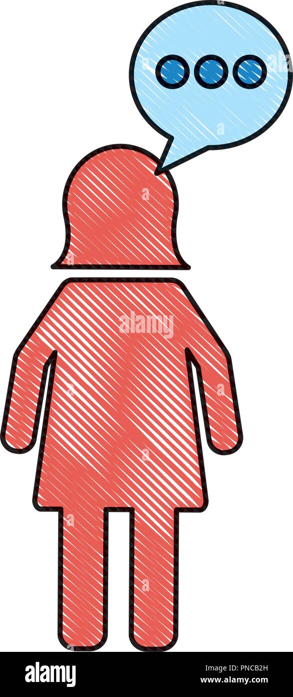 Weibliche Piktogramm Sprechblase Nachricht Stock-Vektorgrafik - Alamy