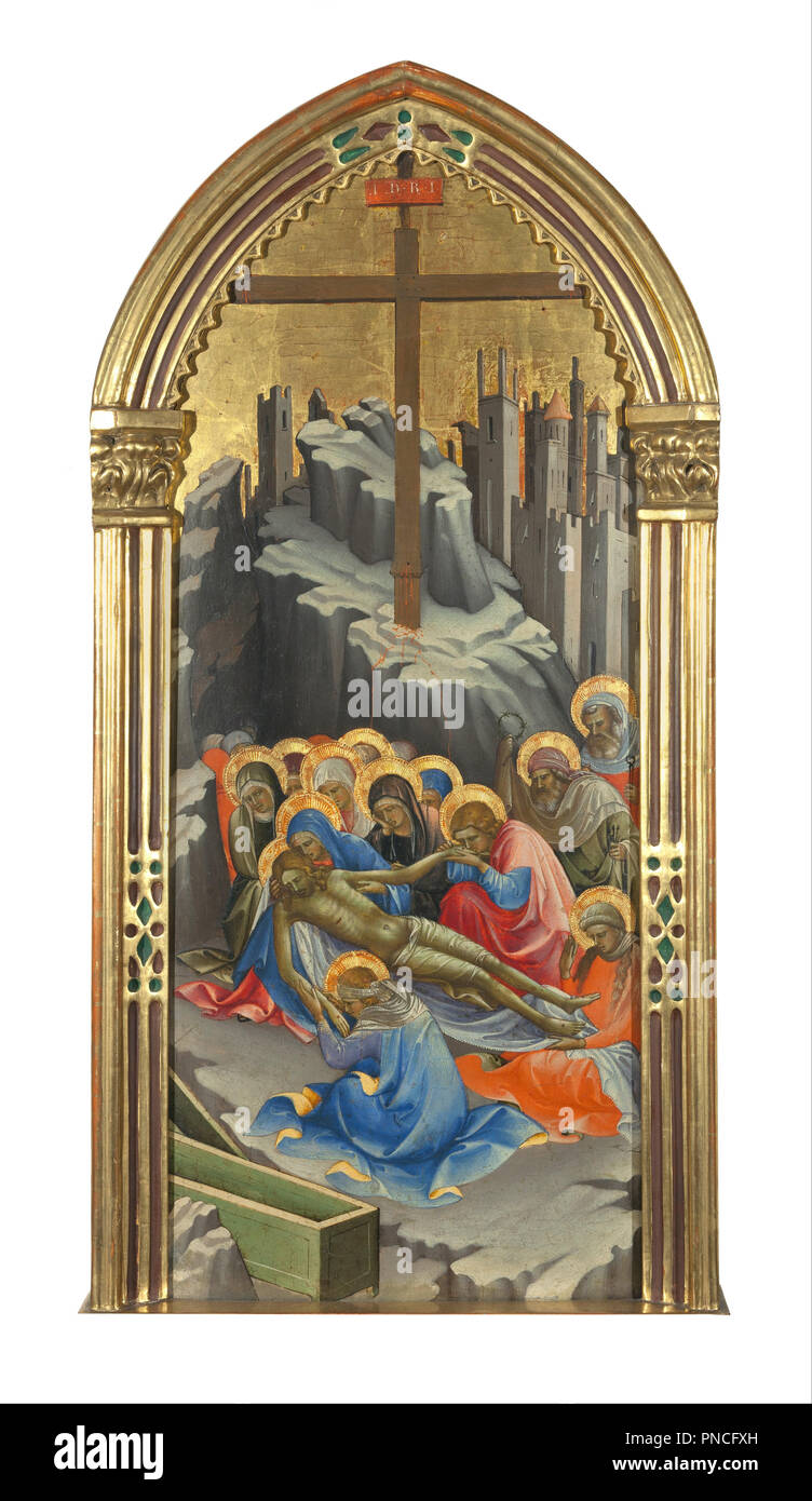 Beweinung Christi. Malerei. Höhe: 670 mm (6,95 in); Breite: 280 mm (11.02 in). Autor: Lorenzo Monaco. Stockfoto