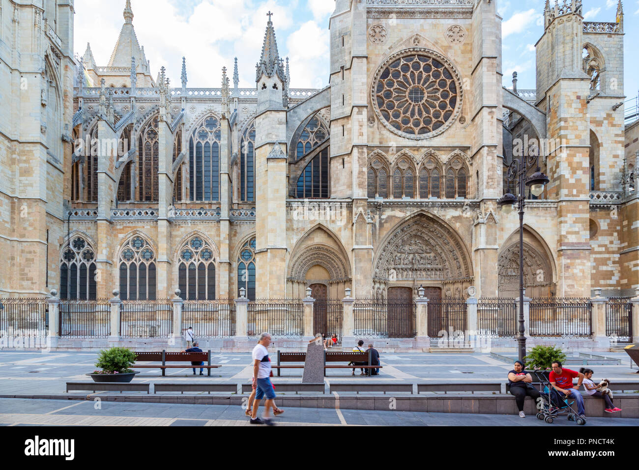 Leon (Spanien) - Die Kathedrale Stockfoto