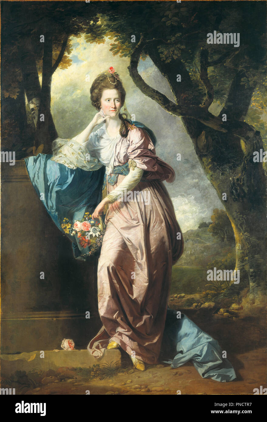 Frau Woodhull. Datum/Zeit: Ca. 1770. Malerei. Öl auf Leinwand. Höhe: 2.438 mm (95.98 in); Breite: 1.434 mm (65 in). Autor: Johann Zoffany. Zoffany, Johan. Stockfoto