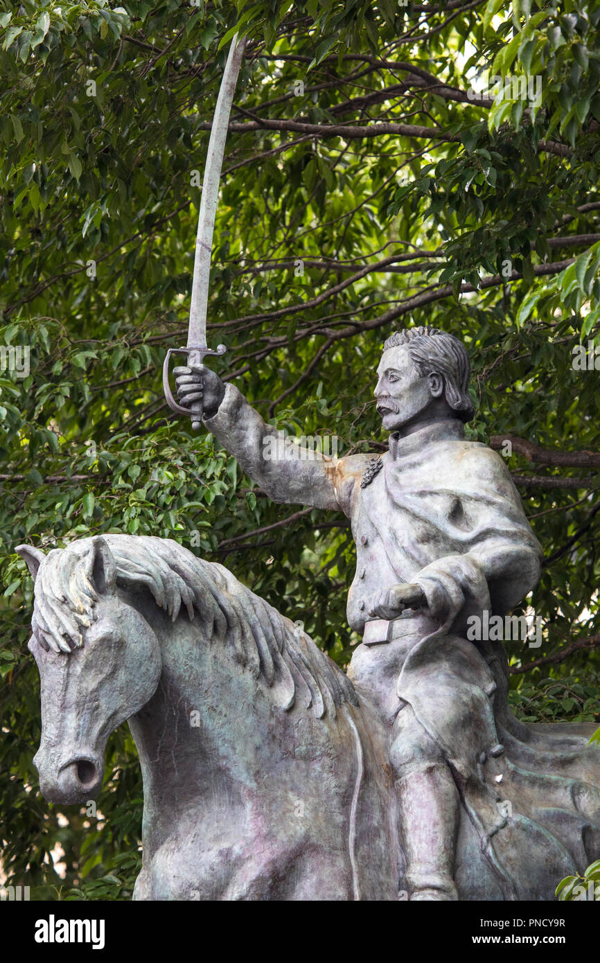 Eine Statue des irischen Nationalisten Thomas Francis Meagher, in der historischen Stadt Waterford in der Republik Irland. Stockfoto