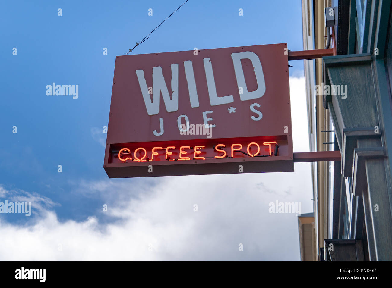Wild Joe's Coffee Spot, ein Café in der Innenstadt von Bozeman Montana Stockfoto