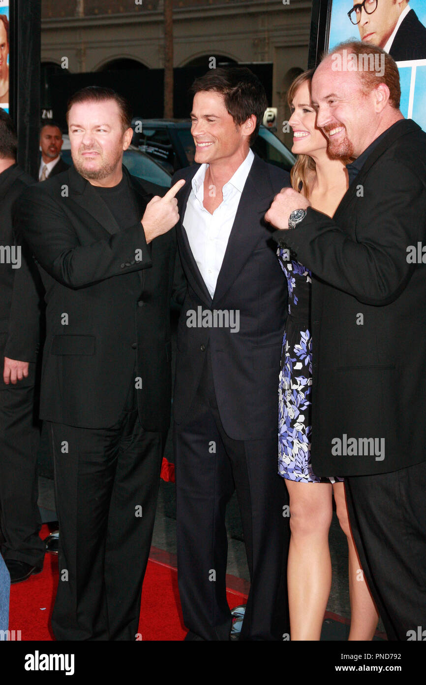 Ricky Gervais, Rob Lowe, Jennifer Garner und Louis C.k. bei US-Premiere der Erfindung der Lüge im Grauman Chinese Theatre in Hollywood, CA am Montag, 21. September 2009 statt. Foto von PRPP/PictureLux Datei Referenz # GervaisLoweGarner01 92109 PRPP nur für redaktionelle Verwendung - Alle Rechte vorbehalten Stockfoto