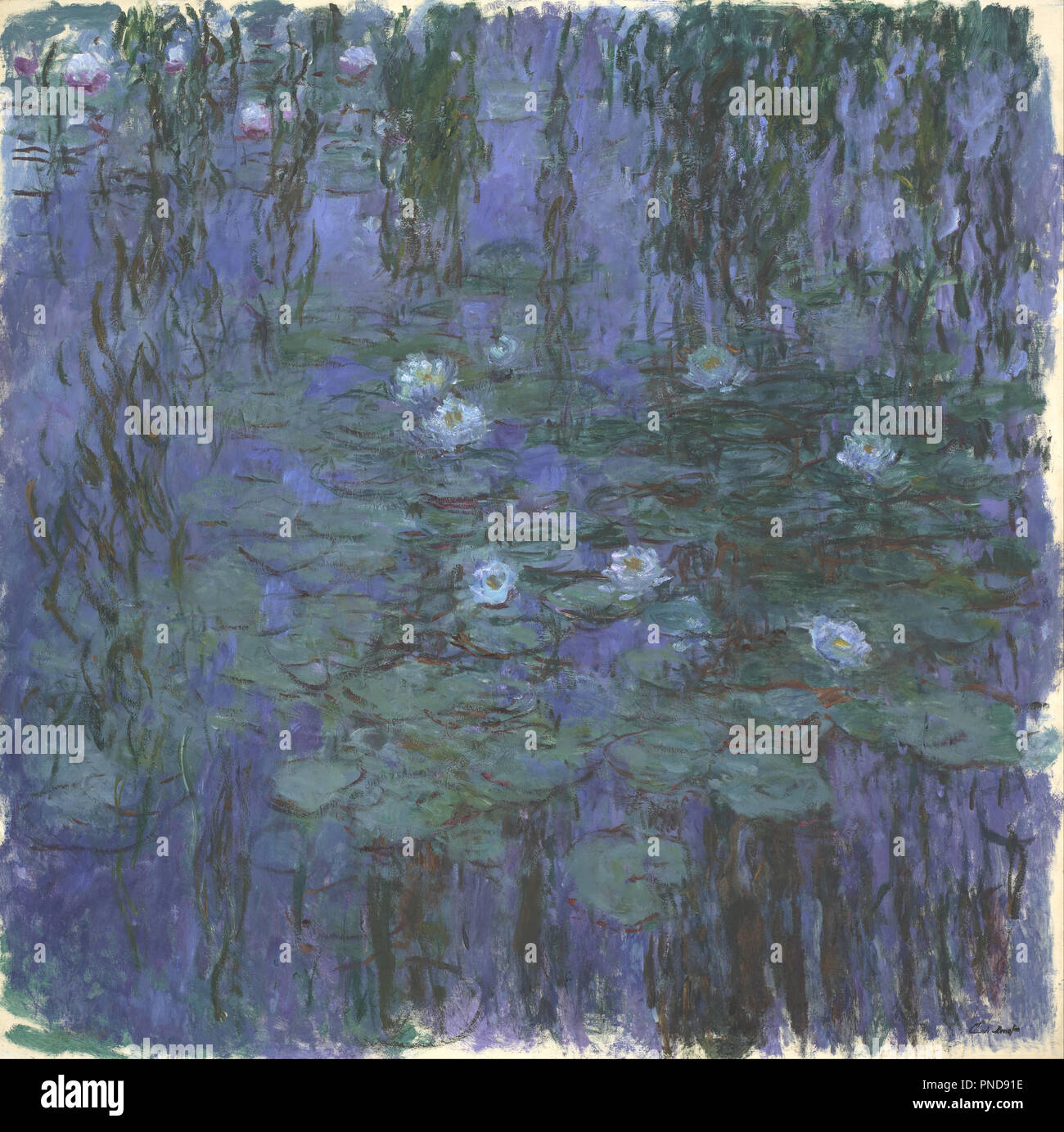 Nymphéas bleus Blaue Seerosen. Datum/Zeitraum: 1916 - 1919. Malerei. Öl auf Leinwand. Höhe: 2000 mm (22.25 in); Breite: 2000 mm (22.25 in). Autor: CLAUDE MONET. MONET, Claude. Stockfoto