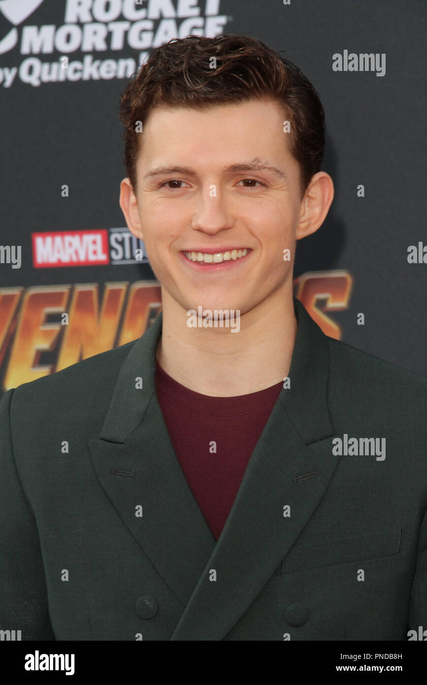 Tom Holland bei der Weltpremiere von "Marvel Studios" Avengers: Infinity Krieg' auf dem Hollywood Blvd. in Hollywood, CA, 23. April 2018. Foto von Joseph Martinez/PictureLux Stockfoto