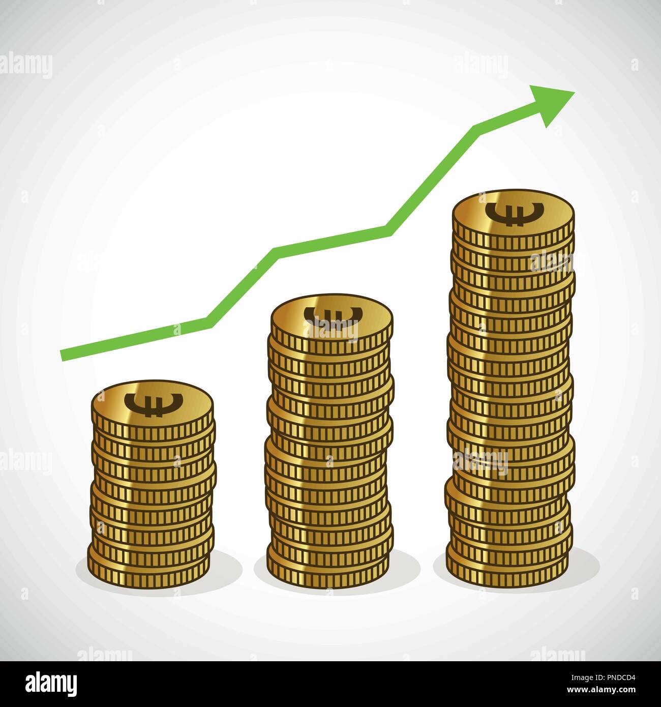 Umsatzwachstum zunehmende Grafik geld Trenddarstellung Symbol Vektor EPS Abbildung 10 Stock Vektor