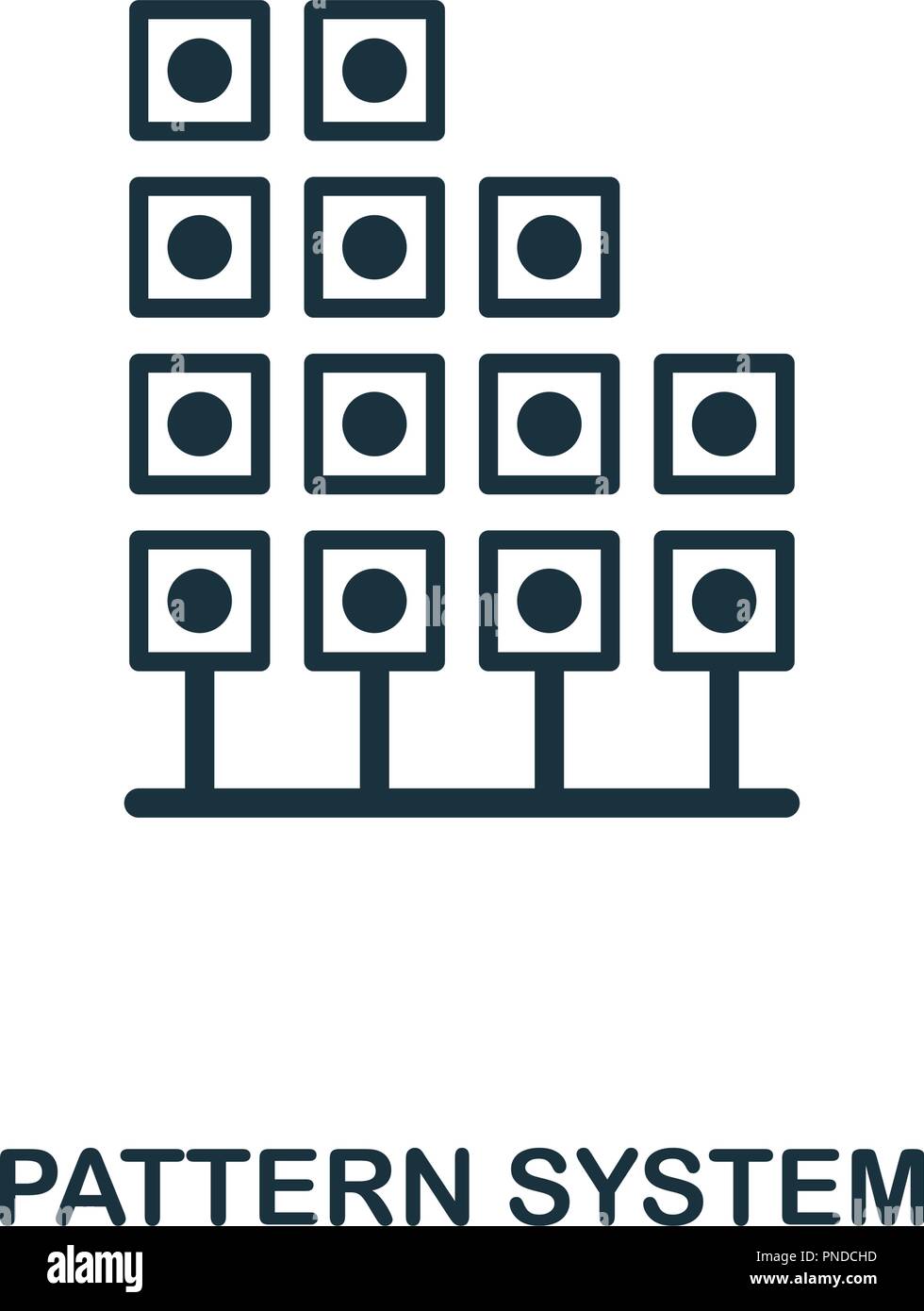 Muster auf das Symbol "System". Schwarzweiß-Design von großen Sammlung von Daten. UI. Pixel Perfect einfache Piktogramm Muster auf das Symbol "System". Web Design, Apps, Softw Stock Vektor