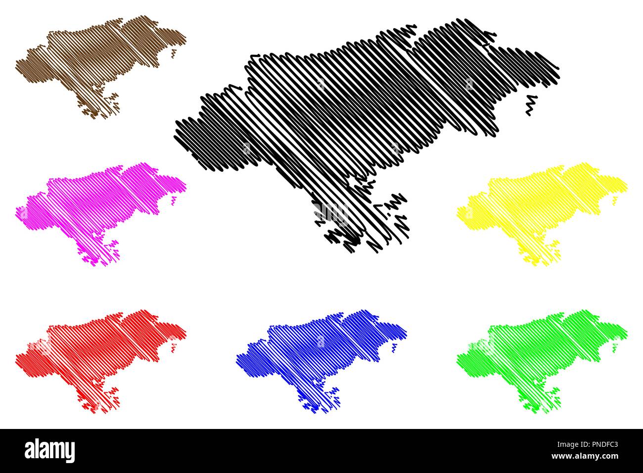 Kantabrien (Königreich Spanien, autonome Gemeinschaft) Karte Vektor-illustration, kritzeln Skizze Kantabrien Karte Stock Vektor