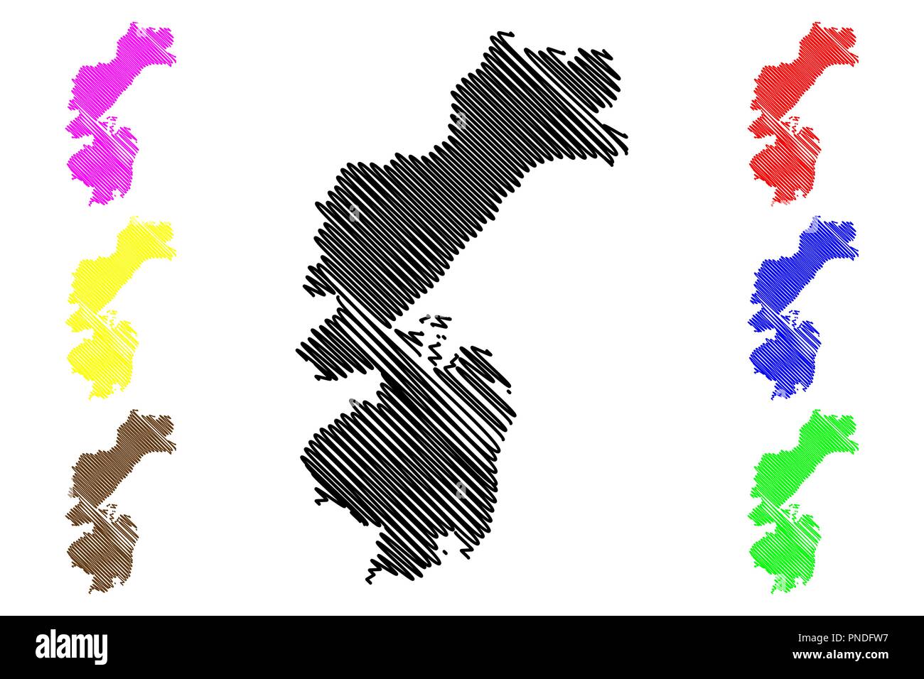 Khabarovsk (Russland, Subjekte der Russischen Föderation, Krais Russlands) Karte Vektor-illustration, kritzeln Skizze Khabarovsk Karte Stock Vektor