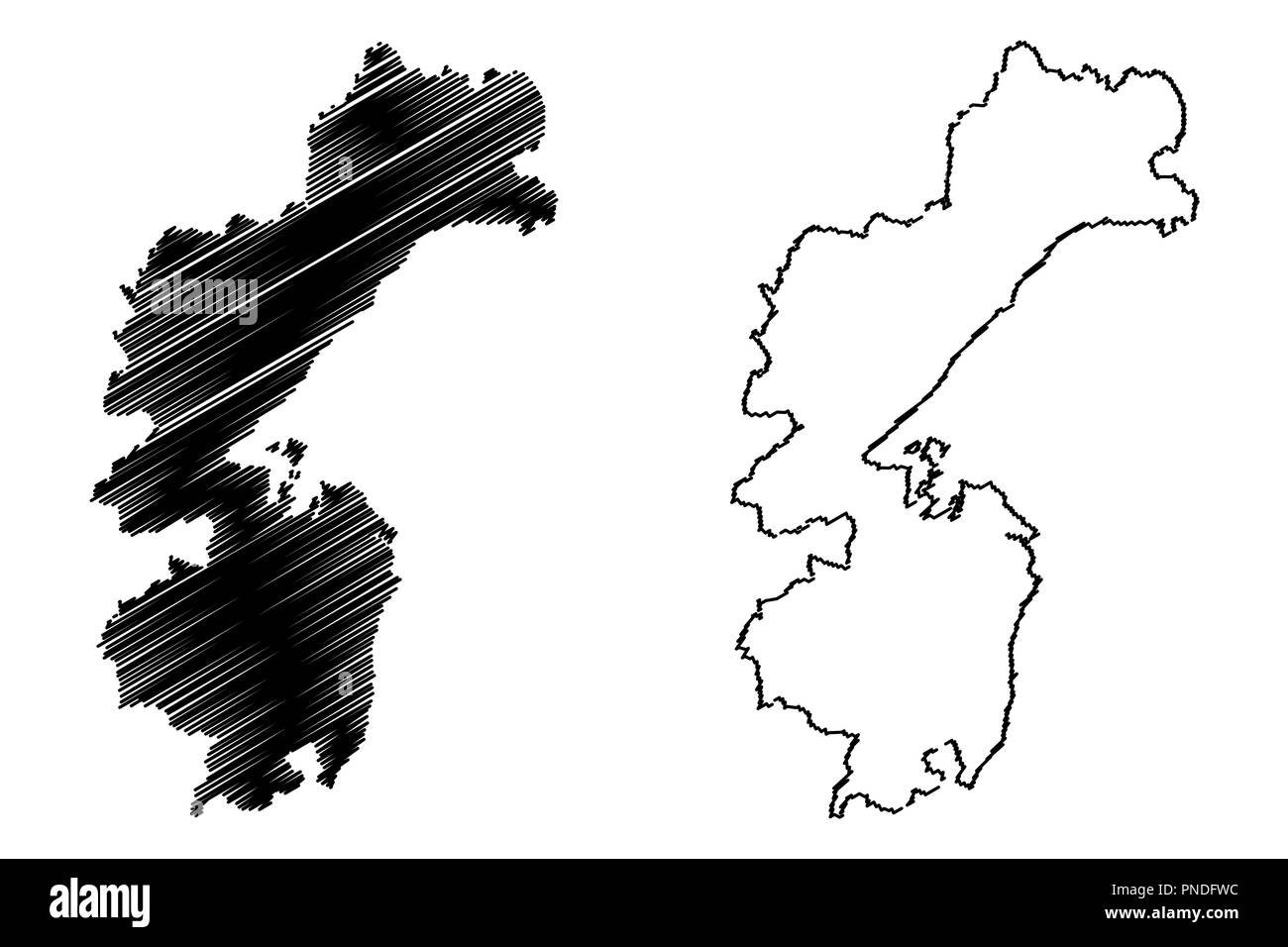 Khabarovsk (Russland, Subjekte der Russischen Föderation, Krais Russlands) Karte Vektor-illustration, kritzeln Skizze Khabarovsk Karte Stock Vektor