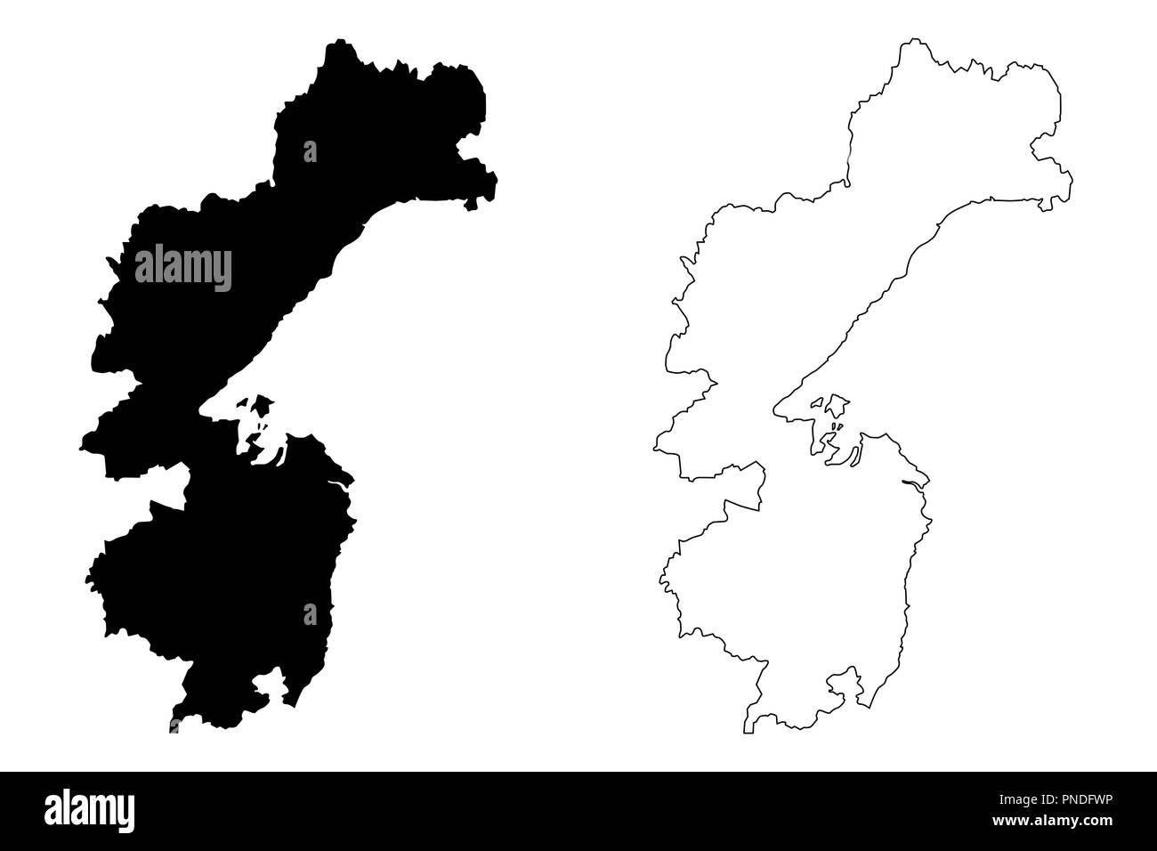 Khabarovsk (Russland, Subjekte der Russischen Föderation, Krais Russlands) Karte Vektor-illustration, kritzeln Skizze Khabarovsk Karte Stock Vektor