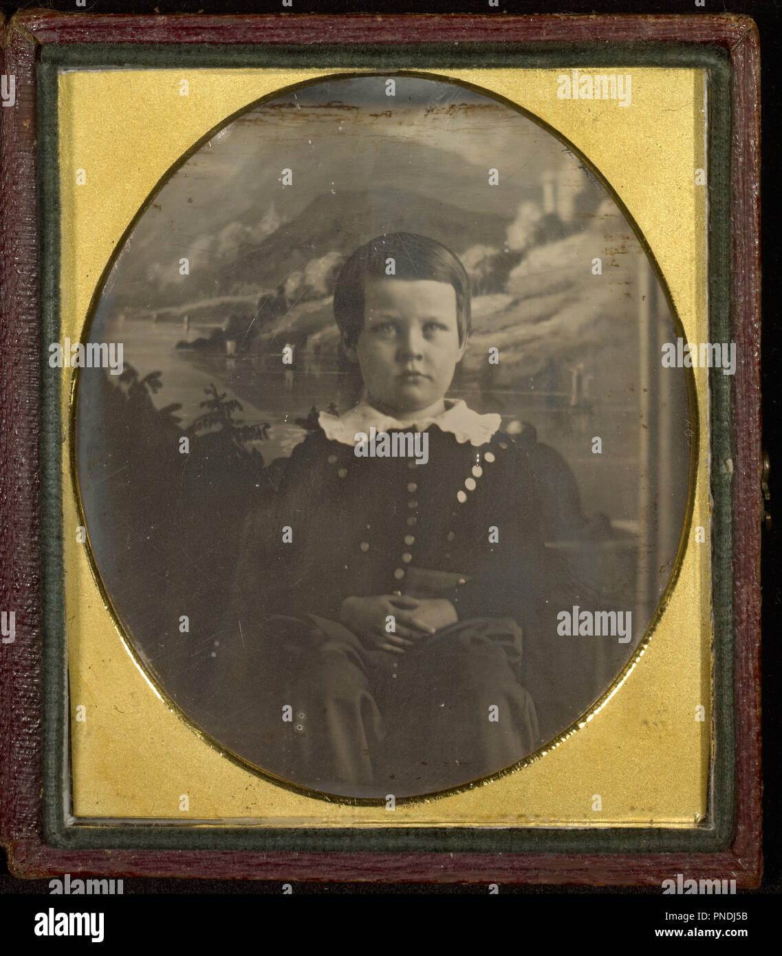 Portrait von Edward Carrington, Jr./Onkel Ed. Edward Carrington. Datum/Zeitraum: 1842. Foto. Daguerreotypie (Cased-Objekt). Höhe: 74 mm (2,91 in); Breite: 59 mm (2,32 in). Autor: Jeremia Gurney. Stockfoto