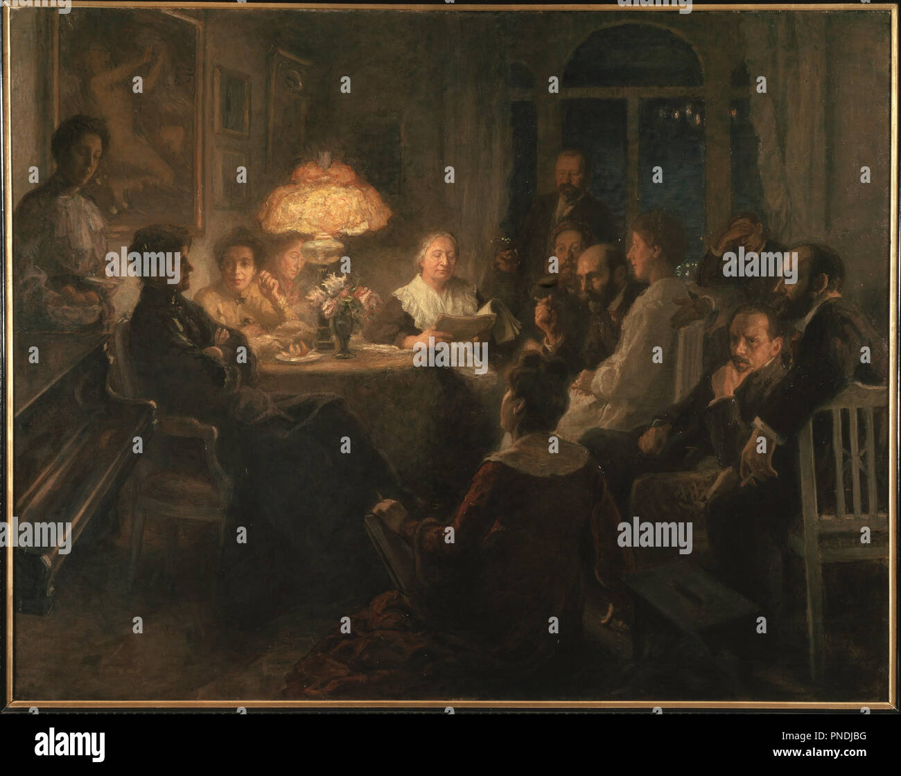 Vänner Freunde. Datum/Zeitraum: 1900 - 1907. Malerei. Öl auf Leinwand. Höhe: 2040 mm (80.31 in); Breite: 2600 mm (102.36 in.). Autor: HANNA PAULI. Pauli (Hirsch-Pauli), Hanna. HANNA HIRSCH PAULI. Stockfoto