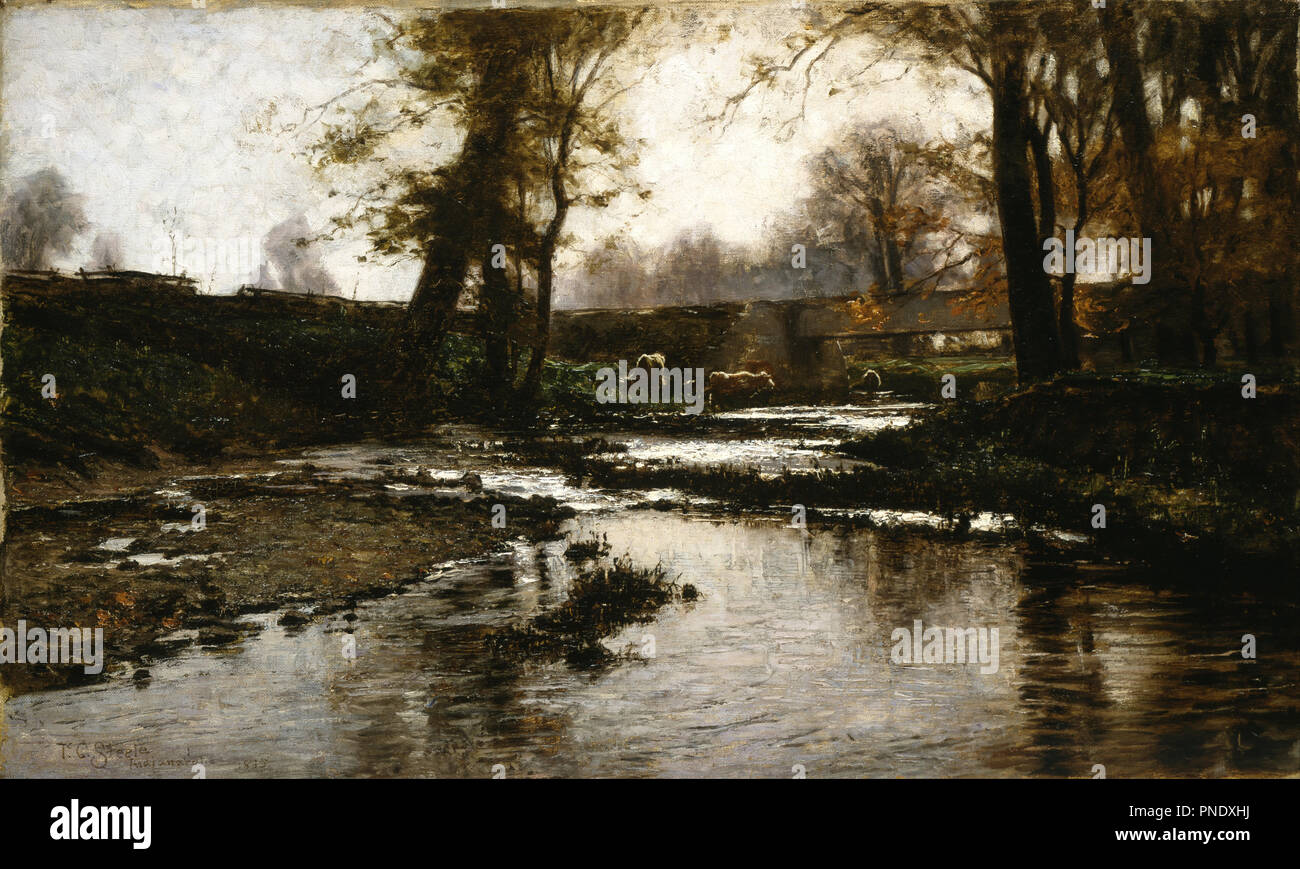 Angenehm laufen. Datum/Zeitraum: 1885. Ölgemälde. Öl auf Leinwand. Autor: T.C. Steele. Stockfoto