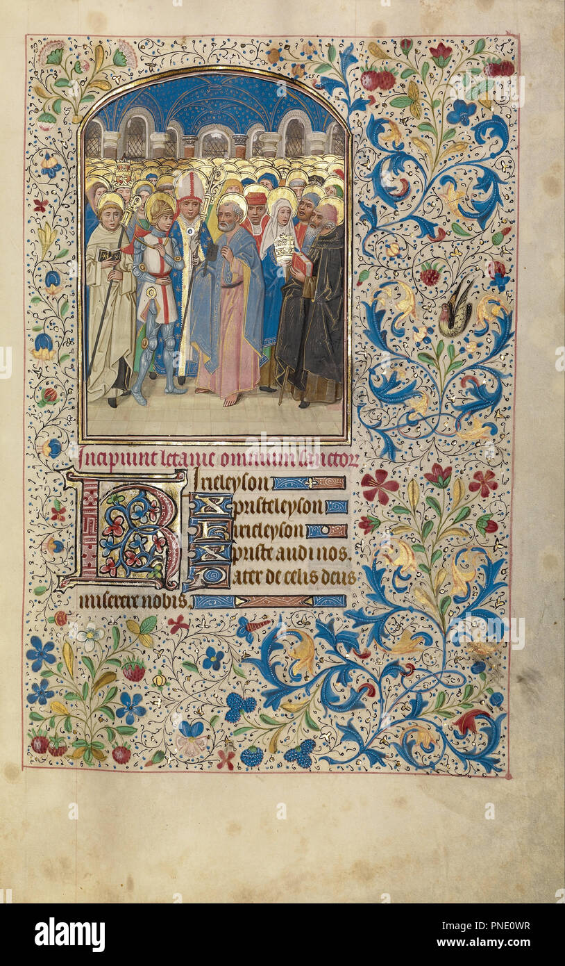 Alle Heiligen. Datum/Zeitraum: Anfang 1460 s. Folio. Tempera Farben, Blattgold, und Tusche auf Pergament. Höhe: 256 mm (10.07 in); Breite: 173 mm (6,81 in). Autor: Willem Vrelant. Stockfoto