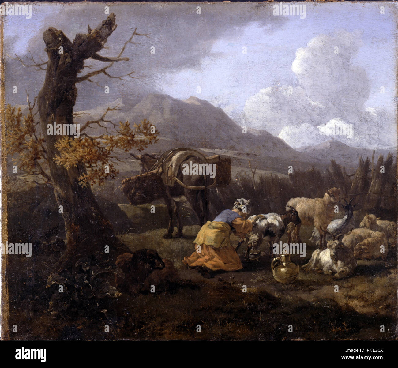 Landschaft. Datum/Zeit: Ca. 1649. Malerei. Öl auf Leinwand Öl. Höhe: 357 mm (14,05 in); Breite: 419 mm (16,49 in). Autor: Romeyn, Willem. Willem Romeyn. Stockfoto