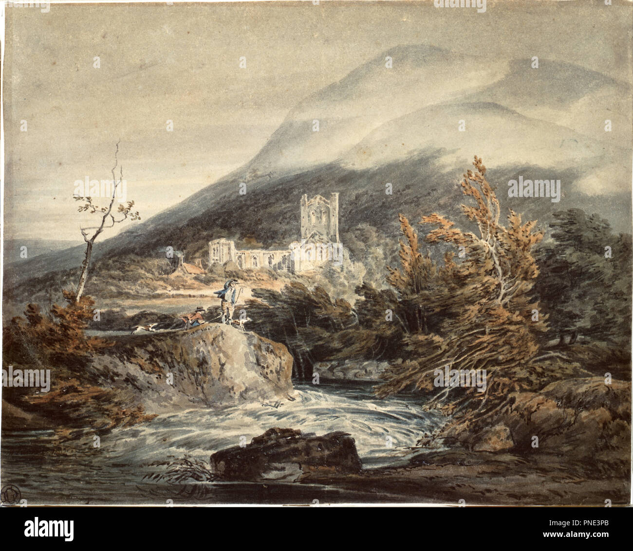 Llanthony Abbey, Monmouthshire. Datum/Zeit: Ca. 1792. Malerei. Aquarell. Autor: J. M. W. Turner. Stockfoto