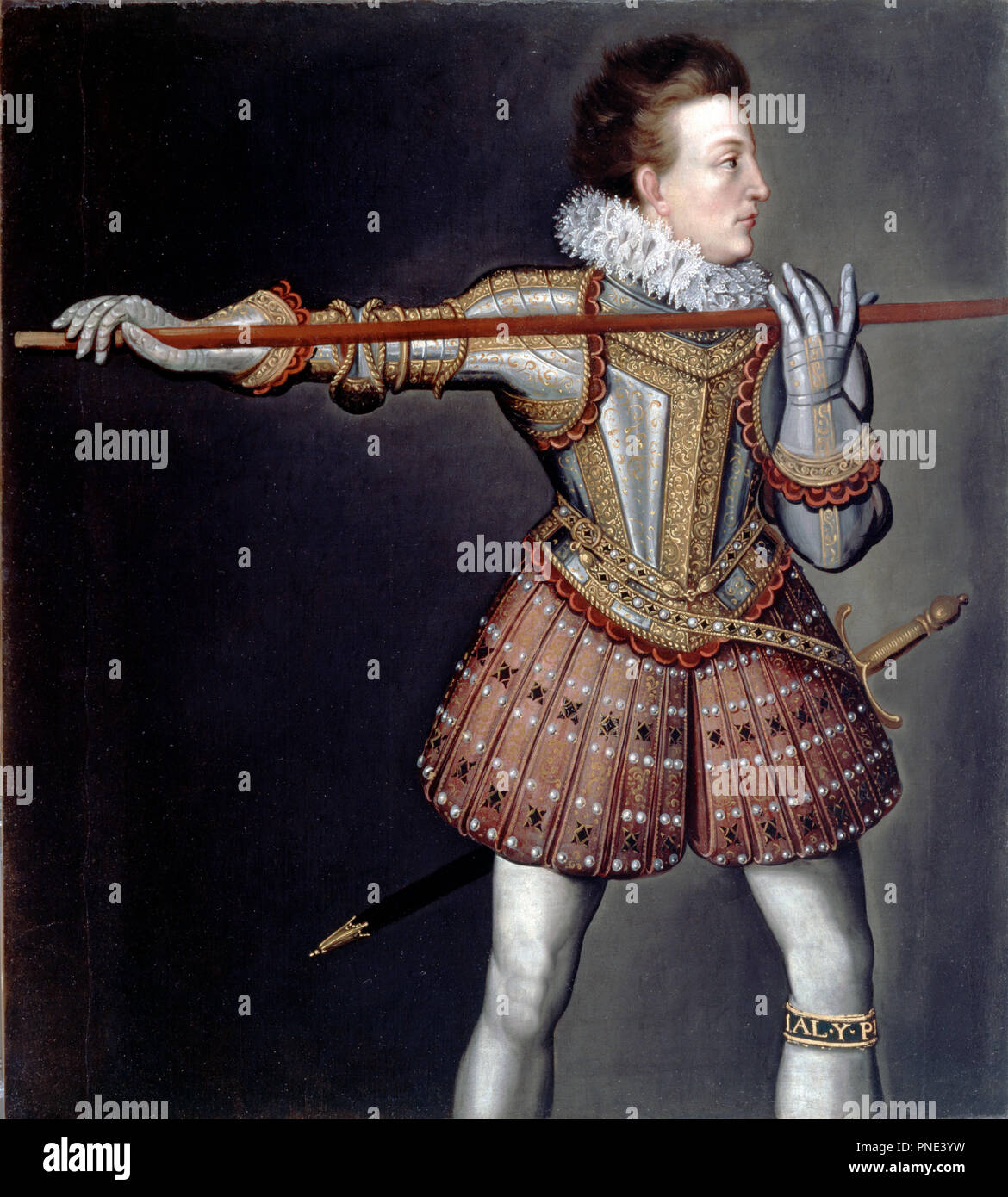 Heinrich, Prinz von Wales. Datum/Zeitraum: ca. 1612-26. Malerei. Öl auf Leinwand Öl. Höhe: 1.410 mm (55.51 in); Breite: 1.268 mm (49.92 in). Thema: Nach Oliver, Isaak. ISAAC OLIVER DER ÄLTERE. Stockfoto