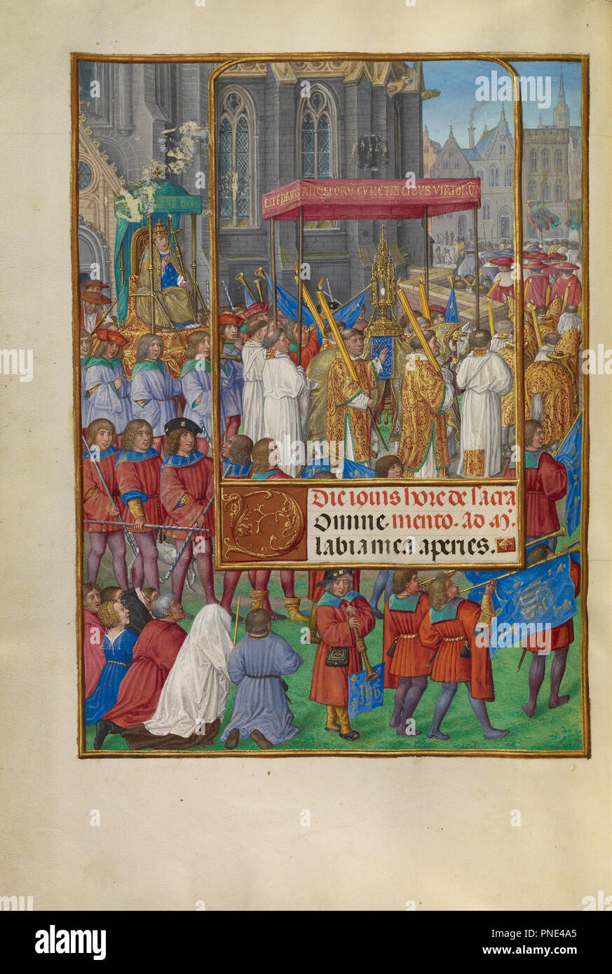 Prozession für Corpus Christi. Datum/Zeit: Ca. 1510 - 1520. Folio. Tempera Farben, Gold und Tusche auf Pergament. Höhe: 232 mm (9.13 in); Breite: 167 mm (6.57 in). Autor: Master von James IV. von Schottland. Stockfoto