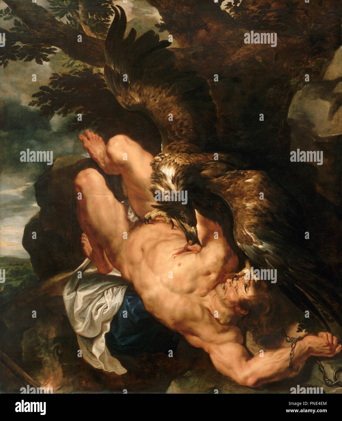 Prometheus gebunden. Datum/Zeitraum: Begonnen. 1611-12, von 1618 abgeschlossen. Malerei. Öl auf Leinwand Öl auf Leinwand. Höhe: 2,427.73 mm (95.57 in); Breite: 2,097.02 mm (82.55 in). Autor: PETER PAUL RUBENS. Stockfoto