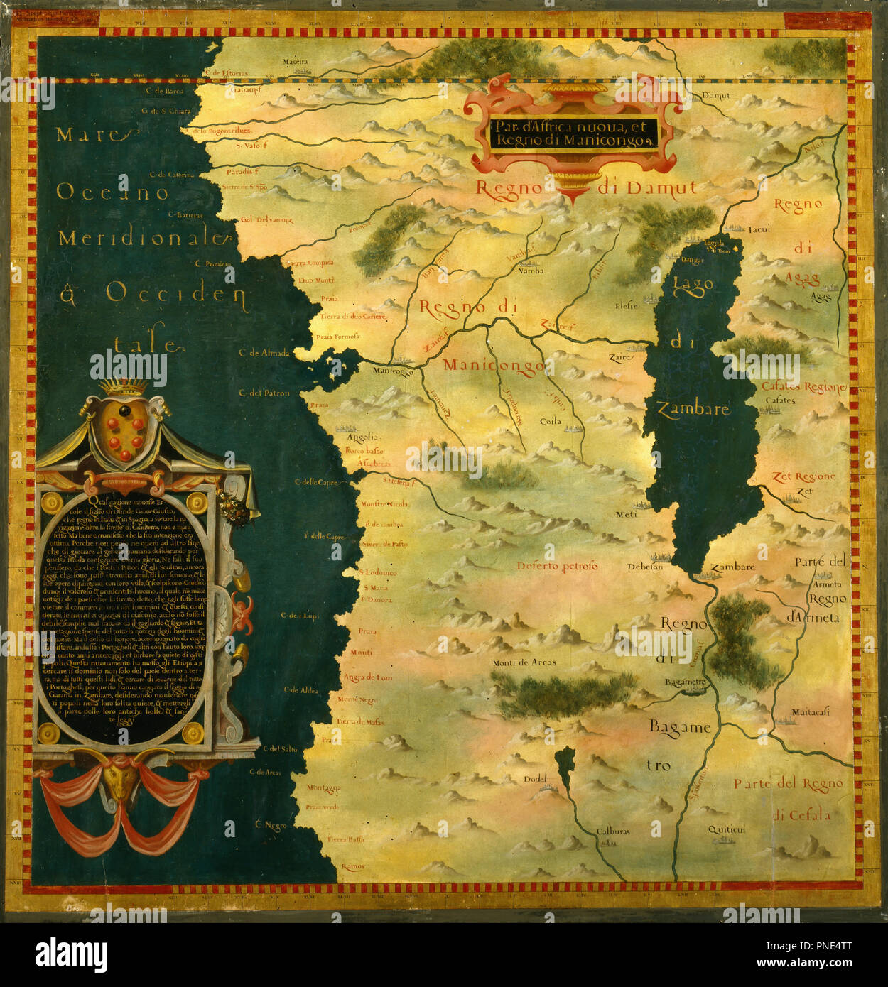 Gabun, Angola und Kongo. Datum/Zeitraum: 1580. Öl Malerei auf Holz. Höhe: 118 mm (4.64 in); Breite: 112 mm (4.40 in). Autor: STEFANO BONSIGNORI. STEFANO BUONSIGNORI. Stockfoto