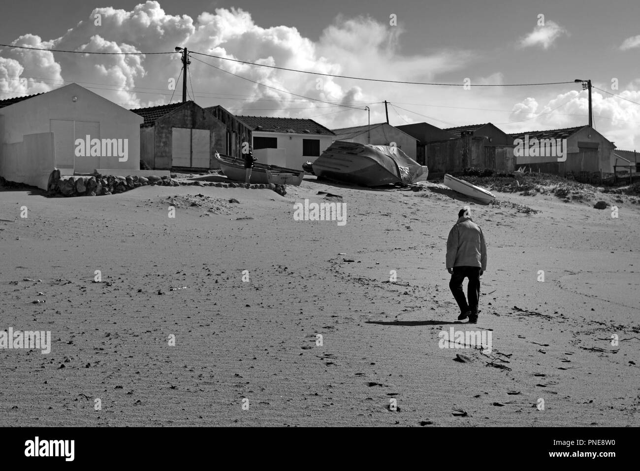 Kleines Fischerdorf in einem Wintertag (nördlich von Portugal) Stockfoto