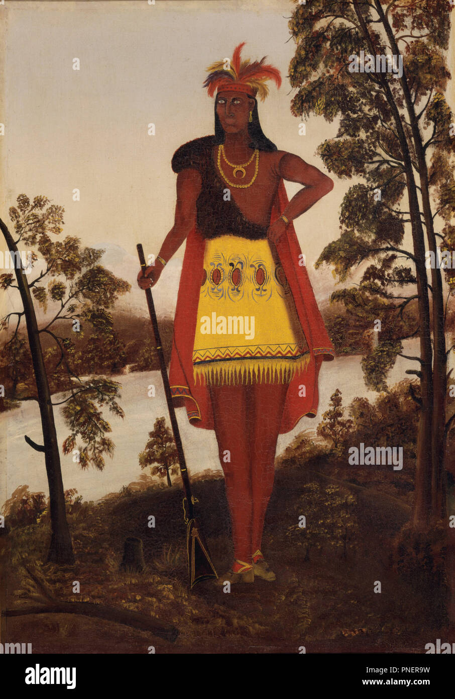 Portrait der Oneida Häuptling Shikellamy. Datum/Zeit: Ca. 1820. Malerei. Öl auf Leinwand Öl auf Leinwand. Höhe: 1,147.06 mm (45.15 in); Breite: 810.26 mm (31,90 in). Autor: Unbekannt. Stockfoto