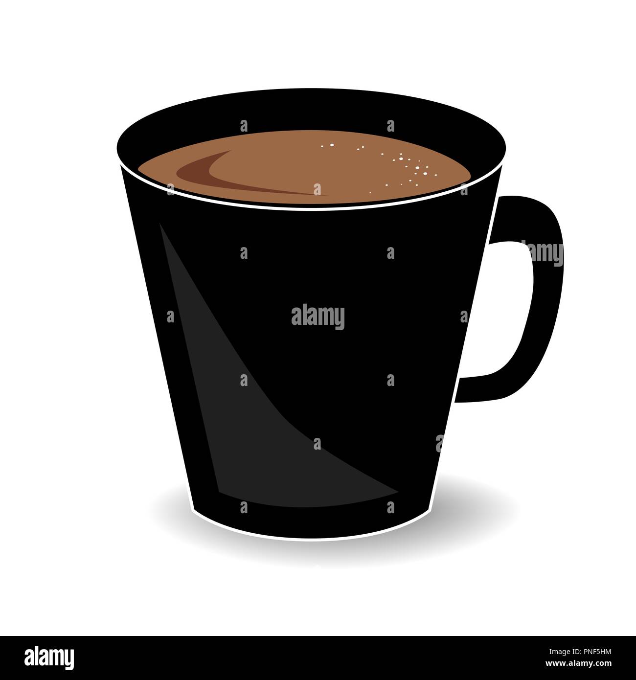 Tasse heiße Schokolade oder Kakao trinken auf weißem Hintergrund. Vector Illustration Stock Vektor